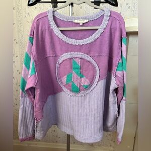 Bluevelvet Lavender Peace Knit Top